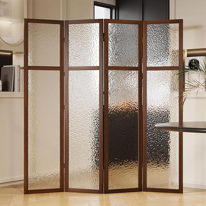 Acrylic Room Divider, 4-Panel Freestanding Partition Screen, Frosted - Image 7