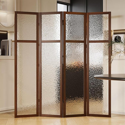 Acrylic Room Divider, 4-Panel Freestanding Partition Screen, Frosted - Image 7