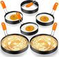 Patelai 6 Pcs Professional Egg Ring Pancake Ring Set Stainless Steel Fried Egg by Patelai
