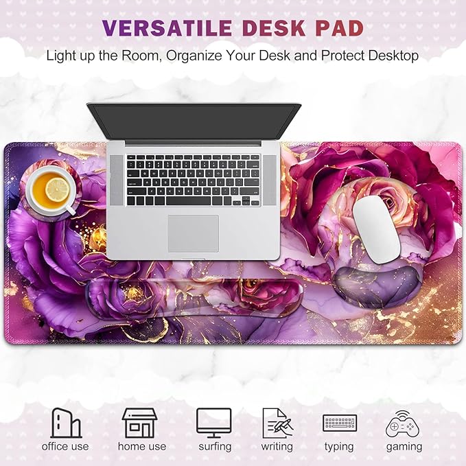 Gaming Mouse Pad, Large Desk Mat, Cute Desk Pad Protector, 4in1 XXL Mousepad + - Image 7