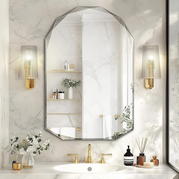 Suidia Bathroom Mirror, Frameless Bathroom Mirror - Image 2