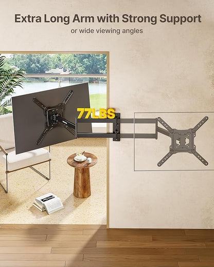 monTEK Long Arm TV Wall Mount for Most 23-65 Inch TVs, 29 Inch Long Extension - Image 4