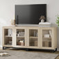 WAMPAT Modern TV Stand with Glass Doors by WAMPAT
