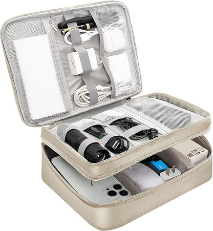 Electronics Travel Organizer, Double Layer Cable Organizer Bag Waterproof - Image 8