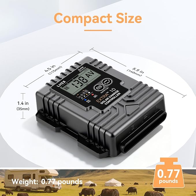 Solar Charge Controller Waterproof, 10A Solar Panel Regulator - Image 2