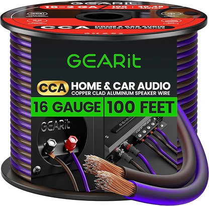 GEARit Pro Series 16AWG Speaker Wire, 16 Gauge Speaker Wire Cable Great Use by GEARit