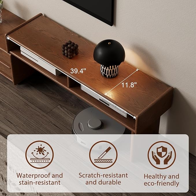 YQJJGL Solid Wood TV Stand for TVs up to 65 Inch， Walnut TV Stand - Image 7