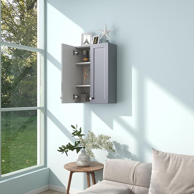 Bathroom Wall Cabinet, Over The Toilet Storage Cabinet, 19 x 27 inch Medicine - Image 3