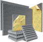 Sonicism Soundproof Wall Panels Self-Adhesive Pyramid 36 Pack, Sound Absorption by Sonicism