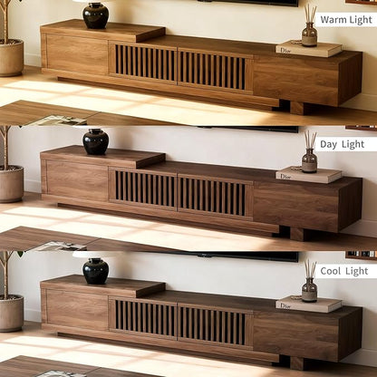 gaoyangjiaju 78.5"-105" Mid-Century Modern Extendable TV Stand, Walnut Media - Image 9