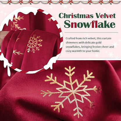 FMFUNCTEX Red Christmas Velvet Blackout Curtains - Image 5