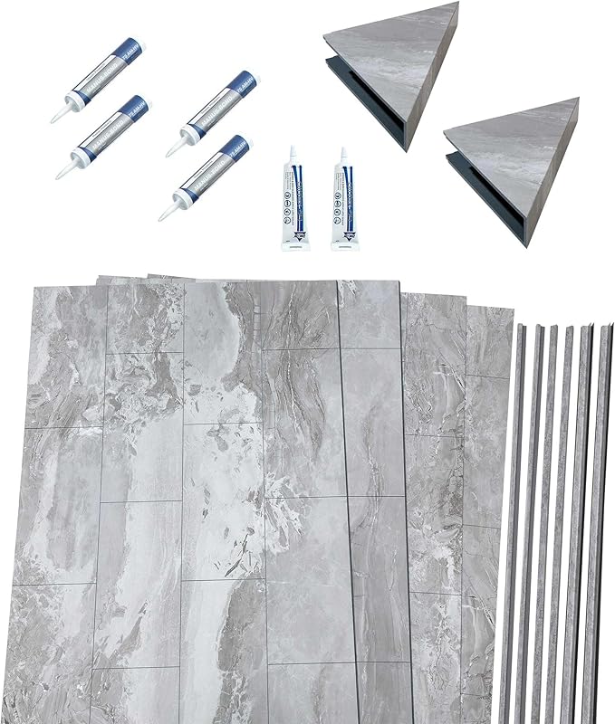 Palisade 78in x 60in x 36in Waterproof Vinyl Shower Surround Kit - Image 2