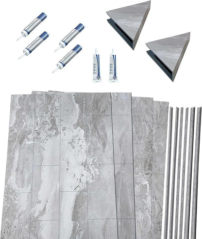 Palisade 78in x 60in x 30in Waterproof Vinyl Shower Surround Kit - Image 2