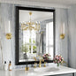 Amorho Black Bathroom Mirror, 28x36 Inch Thick Metal Framed Wall Mirrors by Amorho
