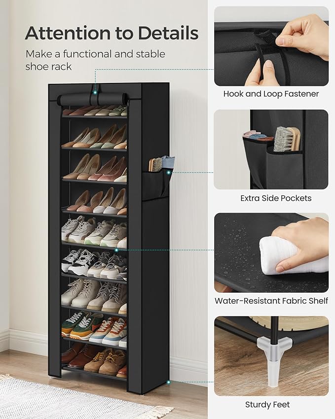SONGMICS 10-Tier Shoe Rack, Shoe Storage Cabinet - Image 6
