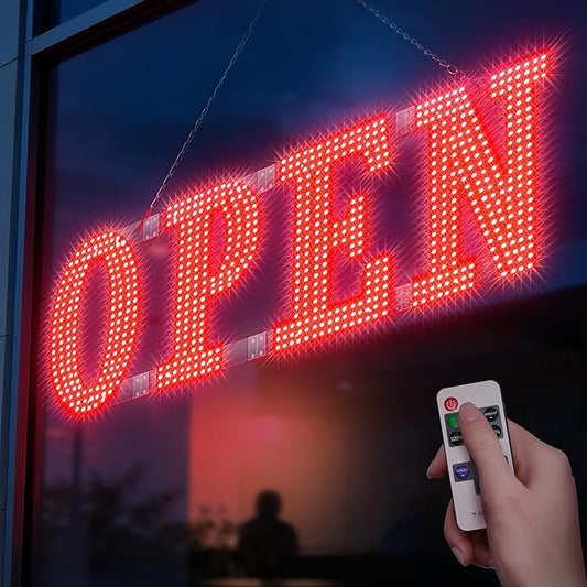 40" x 14" Large LED Open Signs by LemonNova
