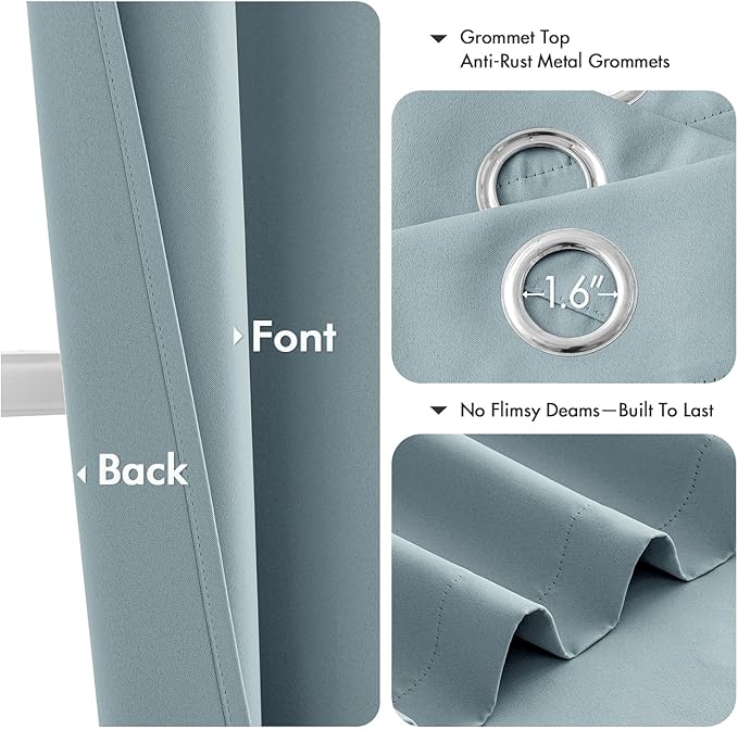 MIULEE Slate Blue Blackout Curtains - Image 4