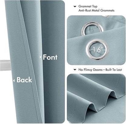 MIULEE Slate Blue Blackout Curtains - Image 4