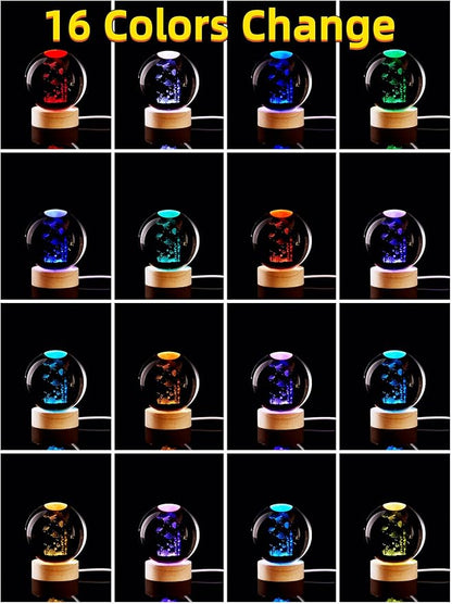 Conalisk 3D Underwater World Crystal Ball Lamp, Lifelike LED Fish Crystal Night - Image 2
