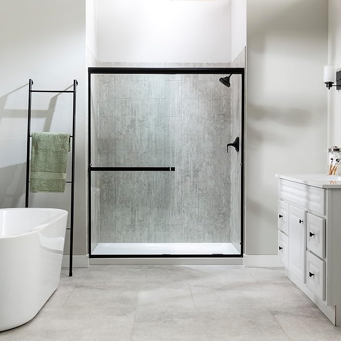 Palisade 78in x 60in x 32in Waterproof Vinyl Shower Surround Kit - Image 3