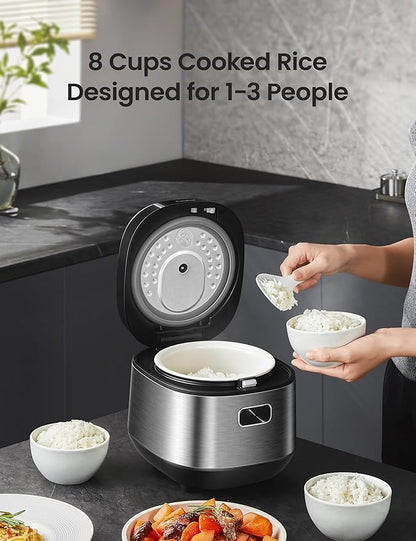 COMFEE' Compact Rice Cooker 8 Cups Cooked/4 Cups Uncooked, 9-in-1 Multi Cooker - Image 3