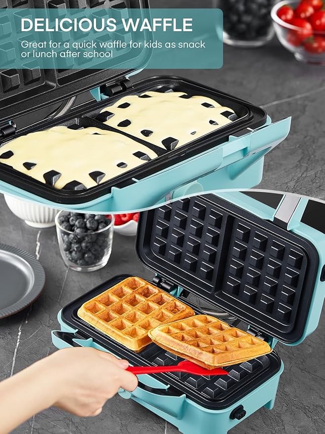 FOHERE Waffle Maker 3 in 1 Sandwich Maker 1200W Panini Press - Image 8