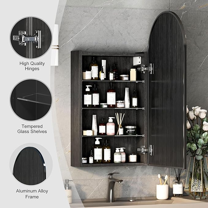 Black Arched Medicine Cabinets - Image 3