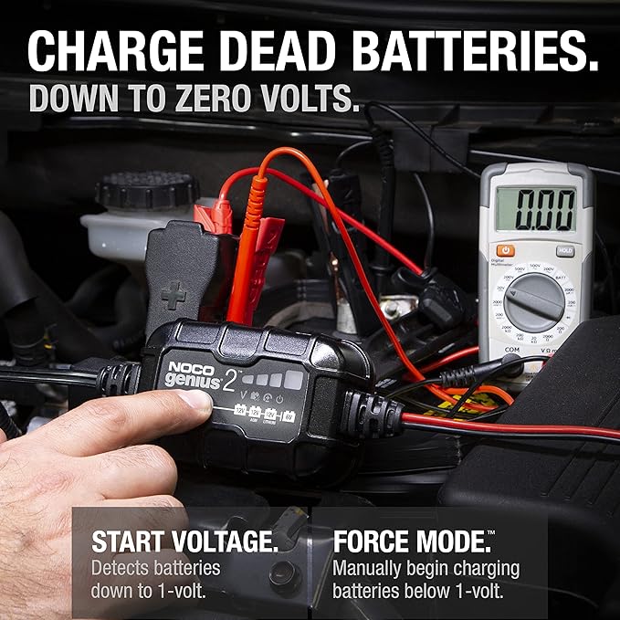NOCO GENIUS2: 2A 6V/12V Smart Battery Charger – Automatic Maintainer, Trickle - Image 3