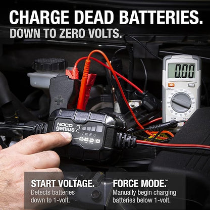 NOCO GENIUS2: 2A 6V/12V Smart Battery Charger – Automatic Maintainer, Trickle - Image 3
