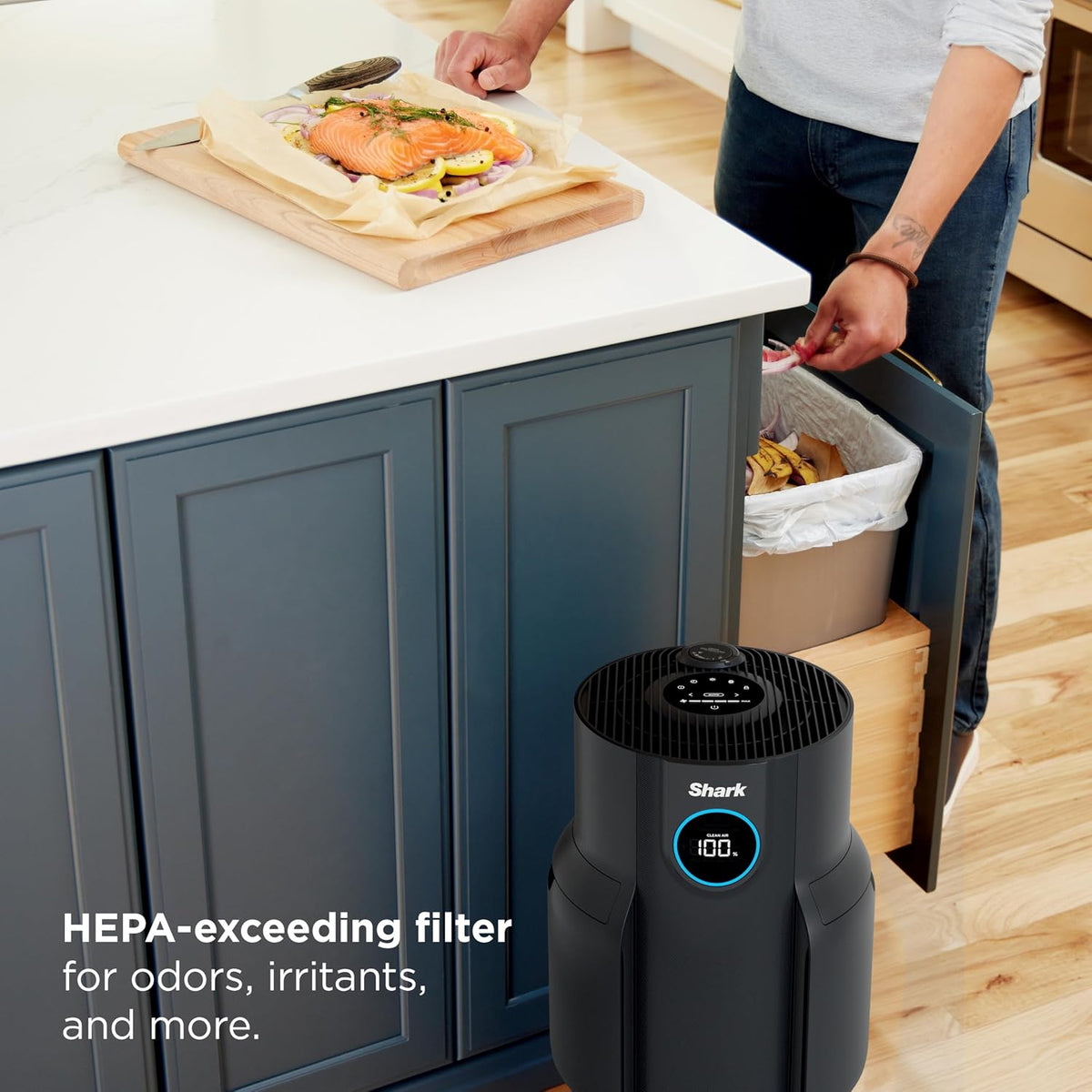 shark neverchange air purifier, hp152, charcoal, package contents
