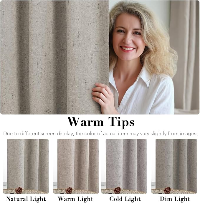 H.VERSAILTEX Linen Curtains 100% Blackout Curtains - Image 5