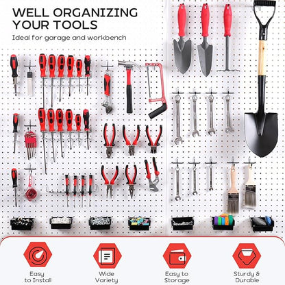 278PCS Upgraded Pegboard Hooks Assortment, Peg Board Organizer Accessories - Image 5