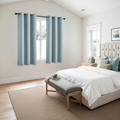 MIULEE Slate Blue Blackout Curtains - Image 6