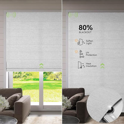 ZSTARR Smart Roman Shades Rechargeable Motorized Blinds - Image 3