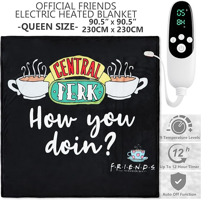 Friends TV Show Heated Blanket Electric, Queen Size Luxurious Fleece Blanket - Image 2