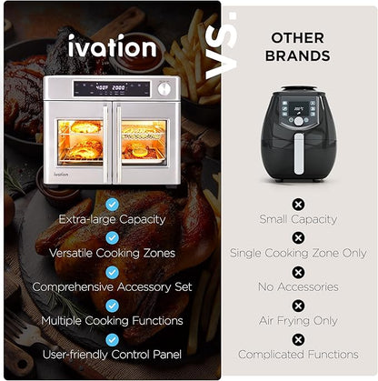 Ivation Dual Zone Air Fryer French Door Oven - Image 8