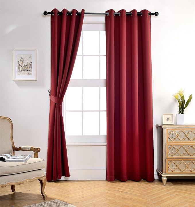 MIUCO Room Darkening Grommet Blackout Window Curtains Panels - Image 2