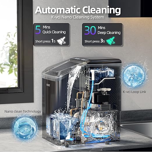 Nugget Ice Makers Countertop, Soft Pebble Ice Machine, Chewable Crushed Pellet - Image 5