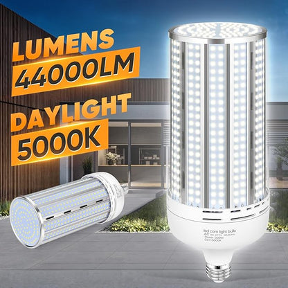 XYCN 2 Pack 300W Corn LED Light Bulb Fanless, 5000K Daylight E26/E39 Large - Image 2