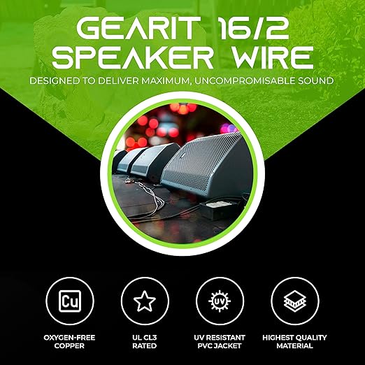 GEARit Outdoor Speaker Wire CL3 Rated, 16 Gauge Speaker Wire, Speaker Cable 500 - Image 3
