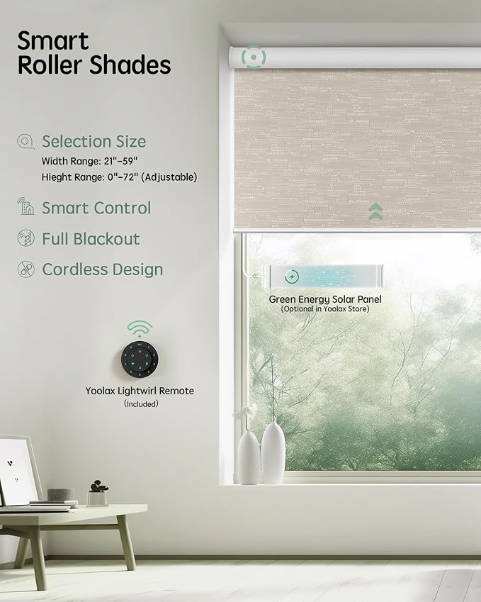 Yoolax Motorized Blinds with Remote, Automatic Shades Compatible with Alexa - Image 2