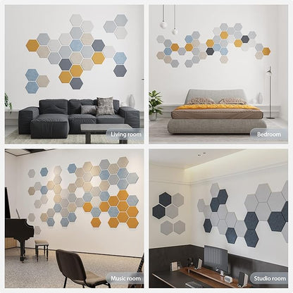 Amantech 12 Pack Acoustic Panels Self Adhesive Sound Proof Foam, High Density - Image 7