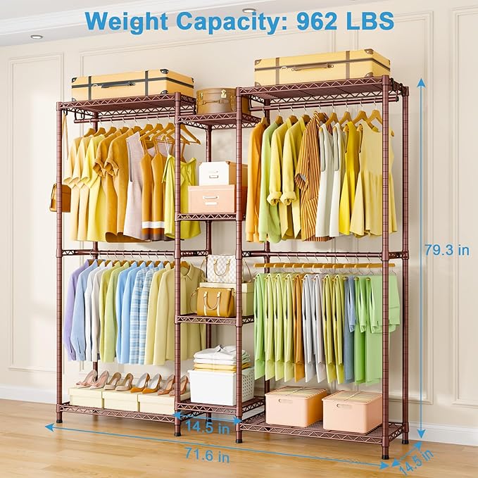 Ulif E4 Clothes Rack, Heavy-Duty Garment Rack, Metal Freestanding Clothing - Image 3