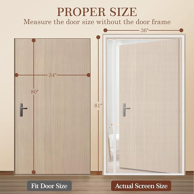 Yotache White Reversible Left Right Side Opening Screen Doors - Image 2