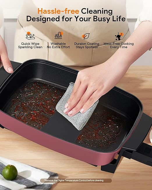 Nuwave Medley XL Digital Electric Skillet, Family Size Griddle w/Glass Lid - Image 9