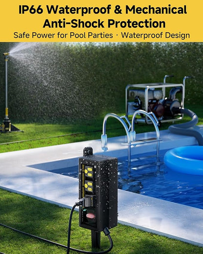 IP66 Outdoor Power Strip Waterproof, Iwister Heavy Duty Surge Protector - Image 2