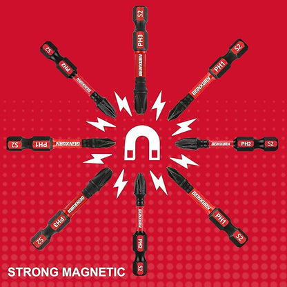 Anti-slip Hex Impact Tough Magnetic Screwdriver Bits Set 2 in. PH1/PH2/PH3 - Image 8