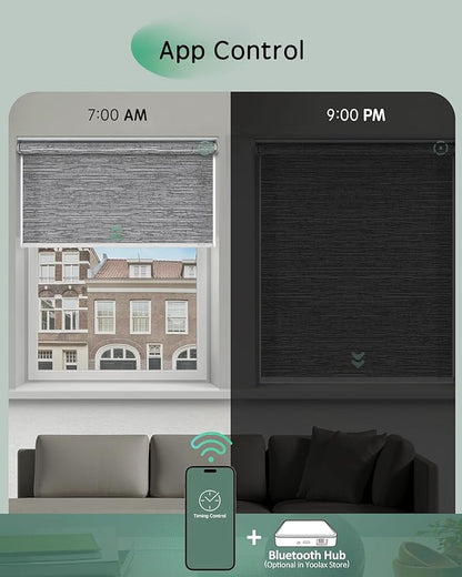 Yoolax Motorized Blinds App Control, Light Filtering Motorized Shades - Image 3