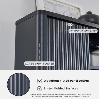 RedLemon Bathroom Wall Cabinet w/Fluted Sliding Door, Modern Medicine Cabinet - Image 4