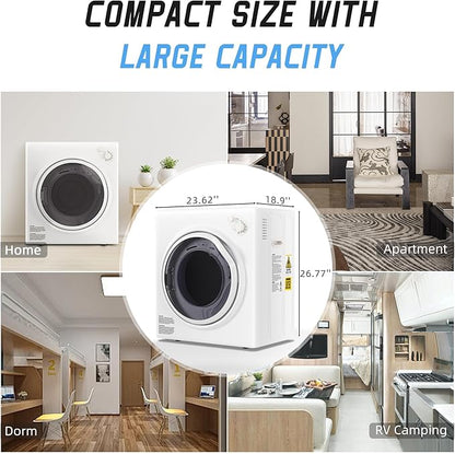 Elevon 1500W Portable Clothes Dryer, 3.5 cu.ft Electric Drying Machine - Image 3